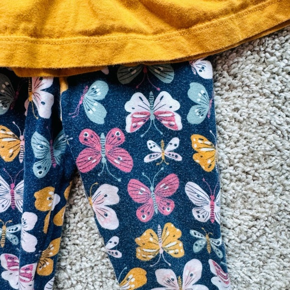 Carters baby girls butterfly outfit 2 piece set pants and shirt size 12 months - Picture 4 of 9